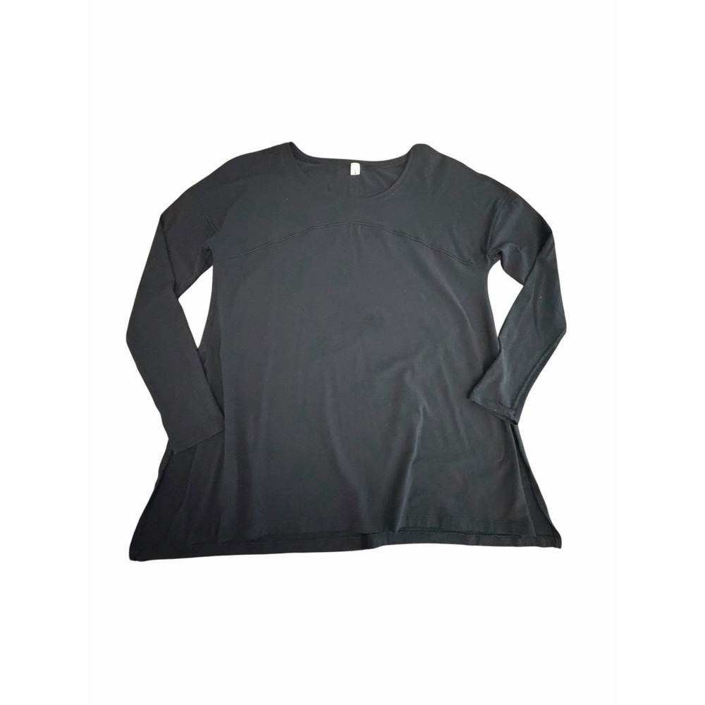 Lululemon Shirt Women's Sz 6 Hit Unwind Long Sleeve Black Rulu Lycra #JJJ10-4